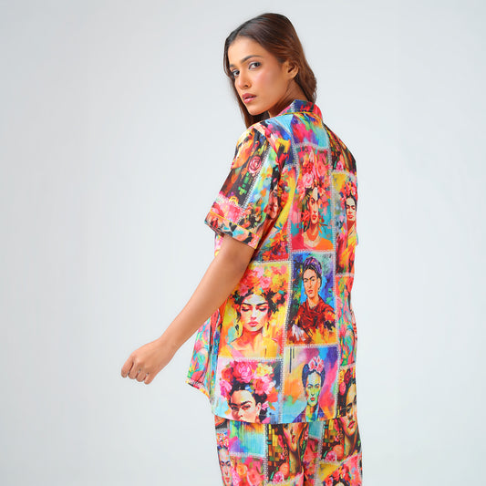 Vibrant Portrait Pop Art Pajama Set