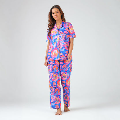 Floral Canvas Pajama Set