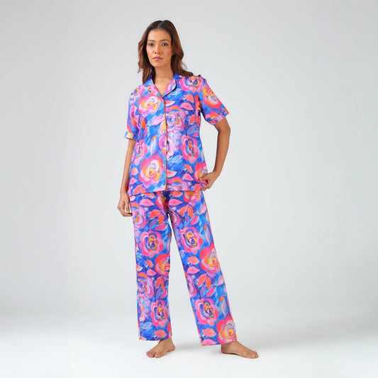 Floral Canvas Pajama Set