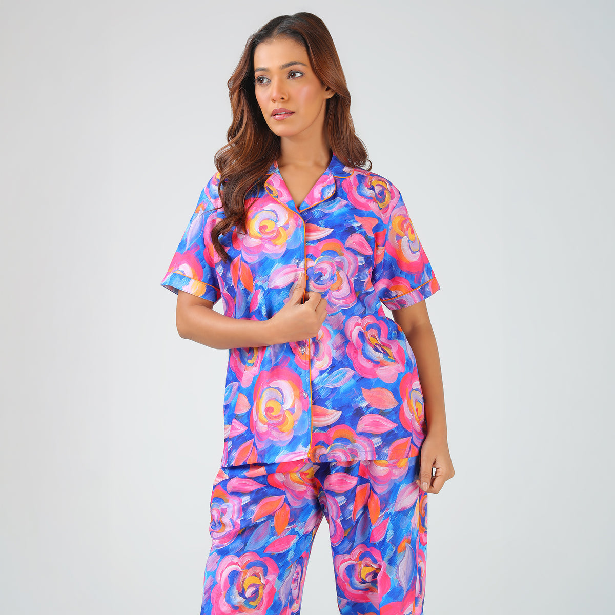 Floral Canvas Pajama Set