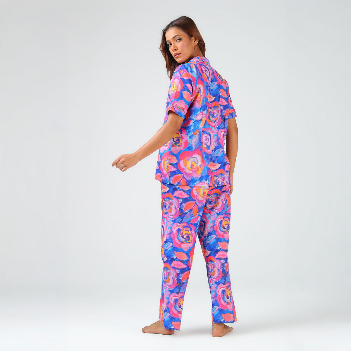 Floral Canvas Pajama Set