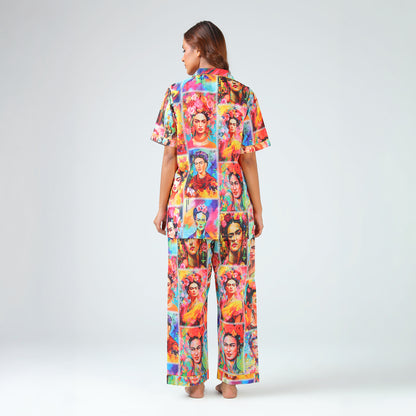 Vibrant Portrait Pop Art Pajama Set