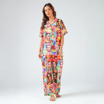 Vibrant Portrait Pop Art Pajama Set