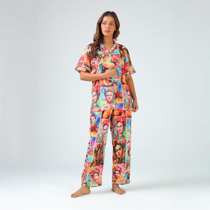 Vibrant Portrait Pop Art Pajama Set