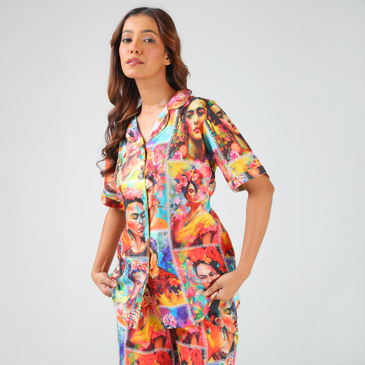 Vibrant Portrait Pop Art Pajama Set