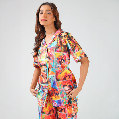 Vibrant Portrait Pop Art Pajama Set